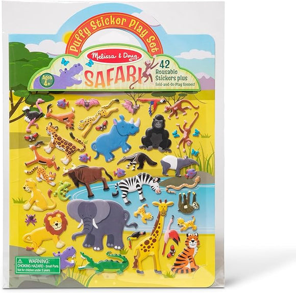 Melissa & Doug Puffy Sticker Play Set: Safari - 42 Reusable Stickers - FSC Certified