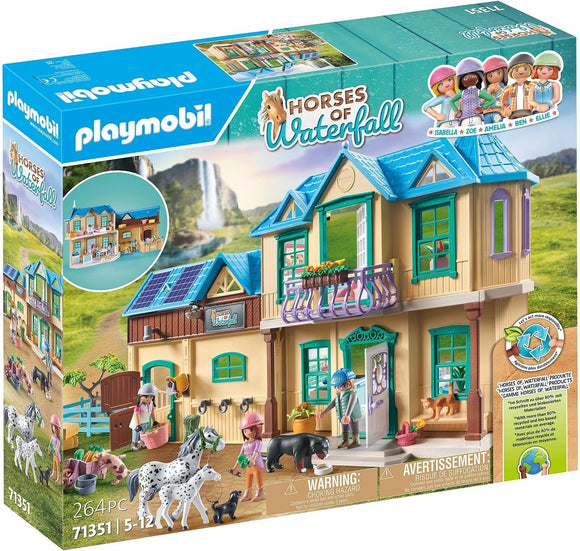 Playmobil 71351 Horses of Waterfall - Waterfall Ranch, Magical Waterfall for Horse Lovers Ages 5+