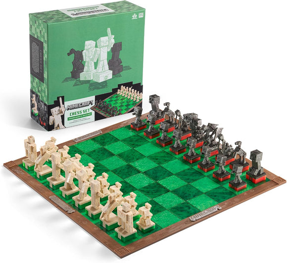  Minecraft chess set with 32 detailed Minecraft character pieces
