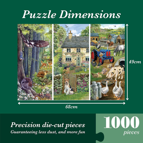 Falcon Woodland Farm countryside jigsaw puzzle illustrated by Fiona Osbaldstone
