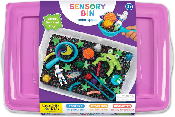 Creativity for Kids Sensory Bin Outer Space – Space-Themed Play Set with Astronauts, Aliens, Planets & Tools – Imaginative Sensory Play