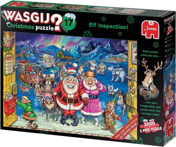 Elf Inspection Christmas Jigsaw Puzzles 1000 Pieces Jumbo Wasgij  17 BOX DAMAGED