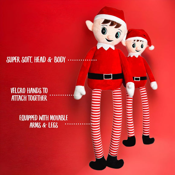 Elves Behavin Badly - Supersized Large Red Elf Plush Toy