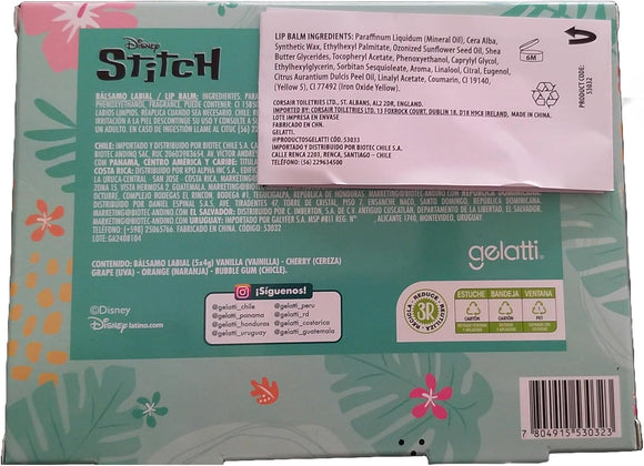 Disney Stitch Lip Balm Set  Set of 5 Fruity Flavoured Lip Balms