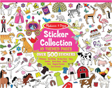 Melissa & Doug Sticker Collection Pink x 800 -  Animals Flowers Fairies Princess Parties Horses