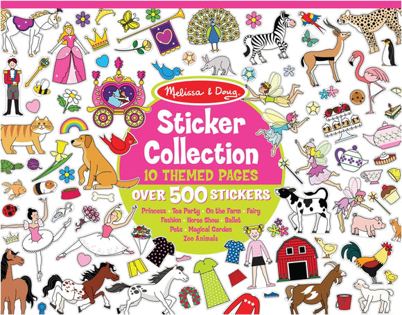 Melissa & Doug Sticker Collection Pink x 800 -  Animals Flowers Fairies Princess Parties Horses