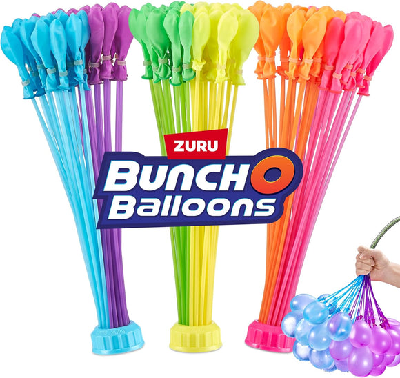 Tropical Party Bunch O Balloons 100 Rapid-Filling Self-Sealing Water Balloons, Foilbag (3 Stems)- 1 Pack, 3 Bunches, 100 Self-tying, Rapid-Fill Water Balloons