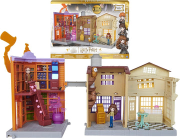 Wizarding World Harry Potter, Magical Minis Diagon Alley 3-in-1 Playset with Lights and Sounds - 0