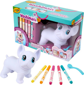 CRAYOLA Washimals Posable Jumbo Pet | Colour Your Own Washimal Pets Again and Again | Includes 6-inch Jumbo pet and 5 Washable Markers | Ages 3+