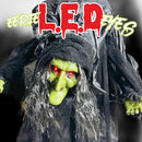 Animated Hunchback Witch with Black Cloak, 36" Spooky Moving Figure-4