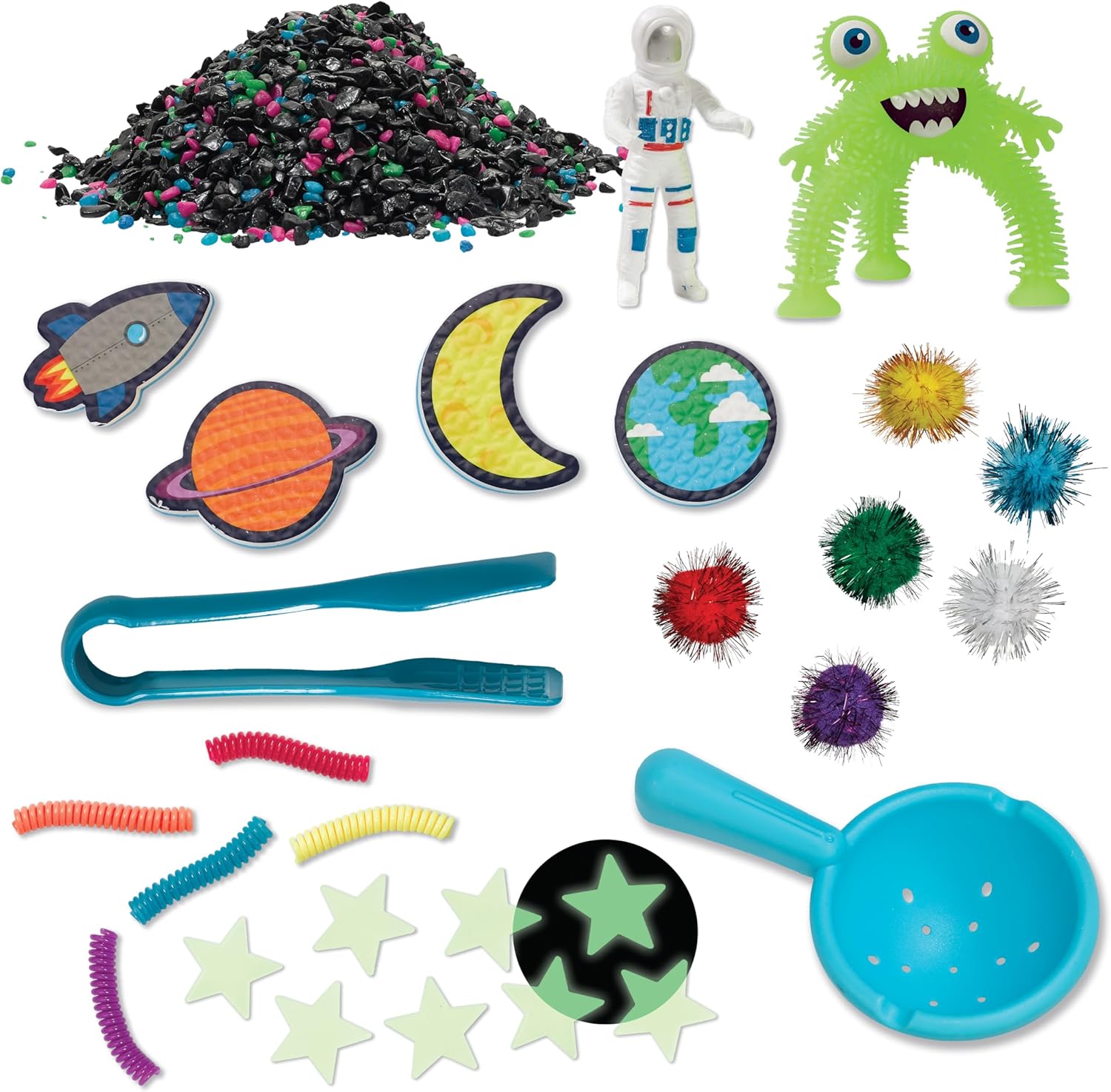 Creativity for Kids Sensory Bin Outer Space – Space-Themed Play Set with Astronauts, Aliens, Planets & Tools – Imaginative Sensory Play