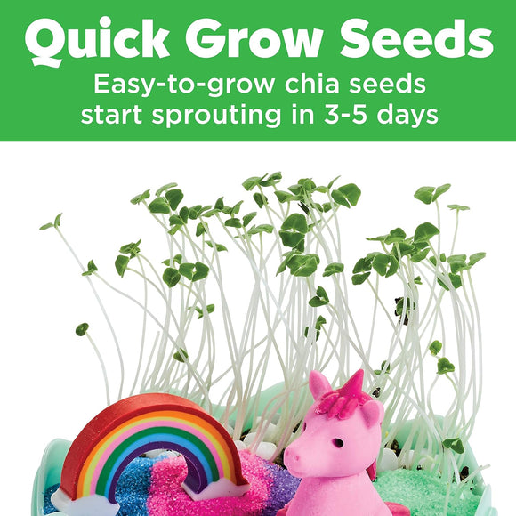 Creativity for Kids Mini Garden Unicorn Kit – Grow Your Own Chia Seed Garden Sand, Stickers, Gems & Unicorn Figurines – Magical Gardening Craft for Kids Ages 6+