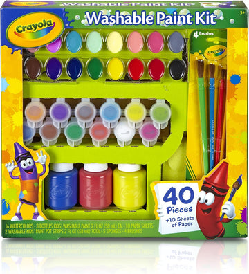 Crayola Washable Kid's Paint Kit 40 Pieces Art & Craft - 0