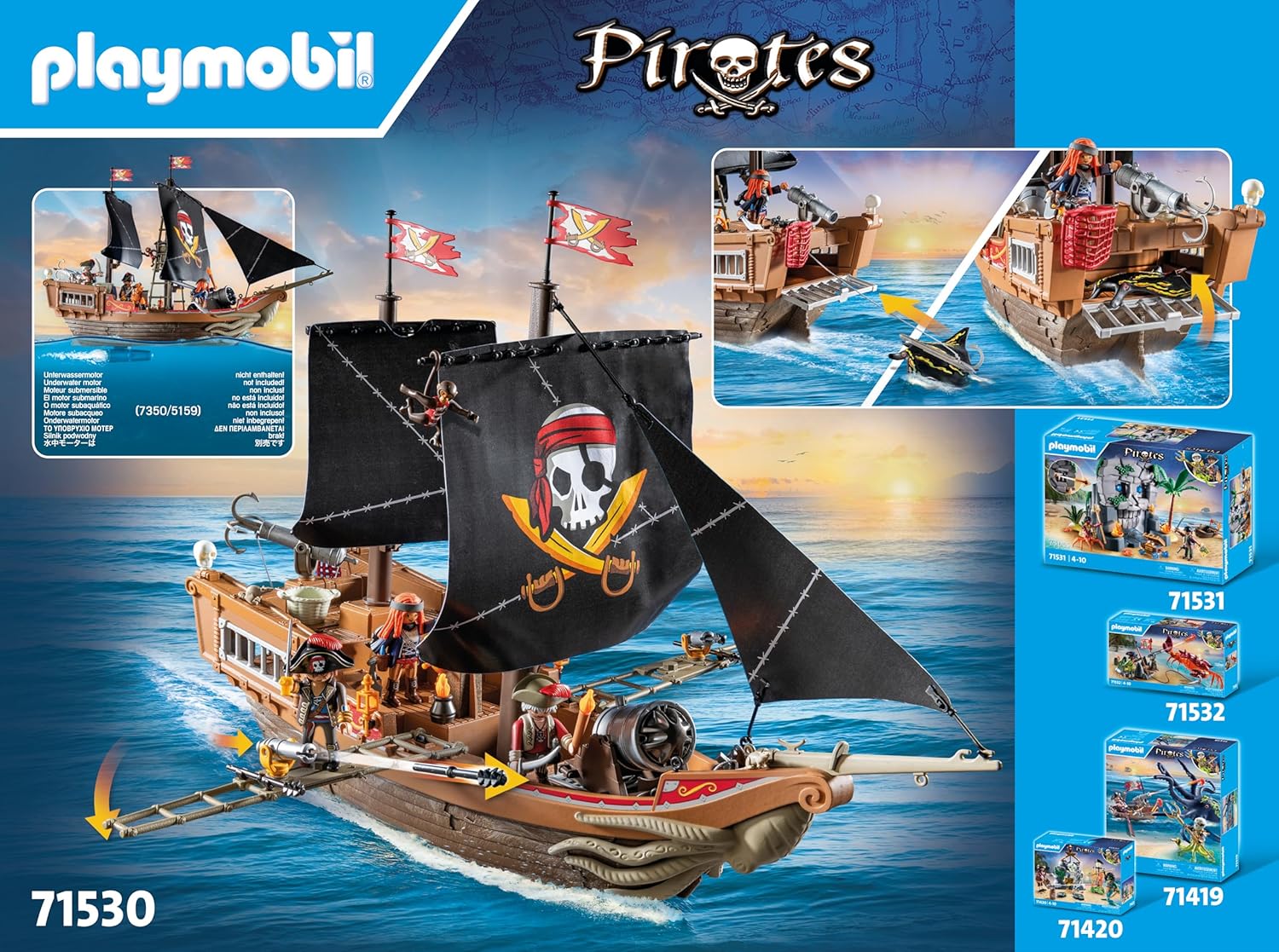 Playmobil 71530 Large Pirate Ship with Crew - 0