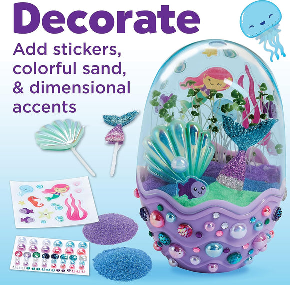 Creativity for Kids Mini Garden Mermaid Kit - Grow Your Own Chia Seed Garden Sand, Stickers, Sparkly Pearls & Mermaid Figurines Ages 6+