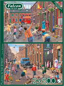 Jumbo, Falcon de luxe - Playing in the Street, Jigsaw Puzzles Adults, Multicolor, 2 x 500 piece-3