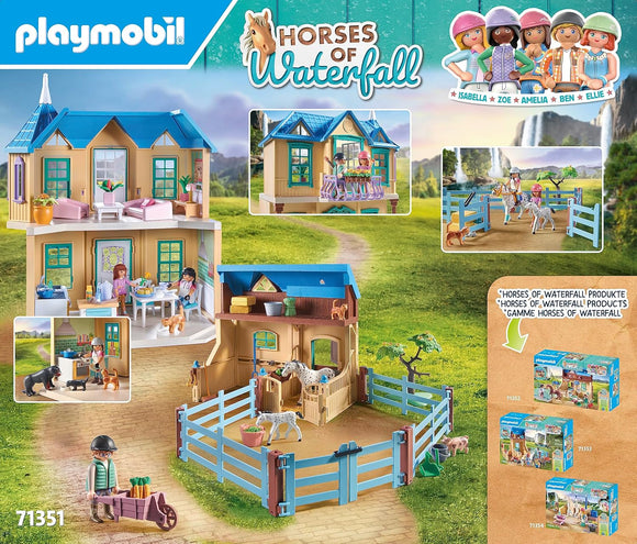 Playmobil 71351 Horses of Waterfall - Waterfall Ranch, Magical Waterfall for Horse Lovers Ages 5+