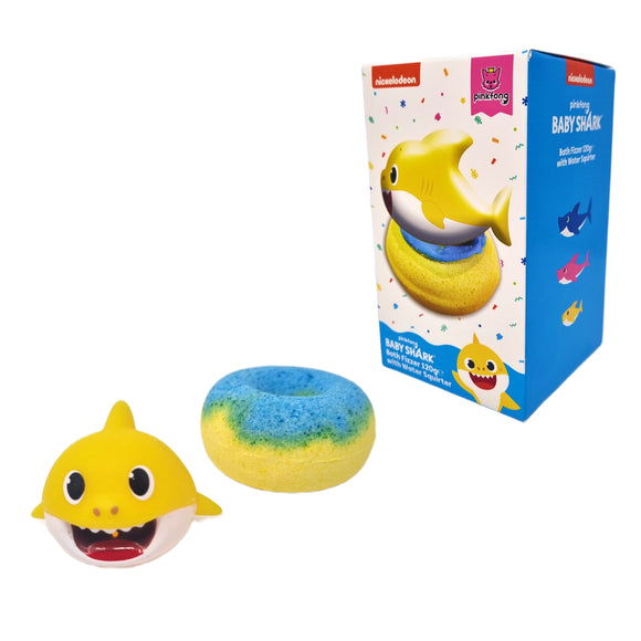 Baby Shark Bath Fizzer with Surprise Water Squirter Toy – Fun Kids Bath Bomb Gift (120g)