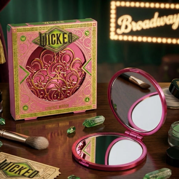 Official Wicked Compact Mirror Glinda Design | Pink Portable Makeup Mirror