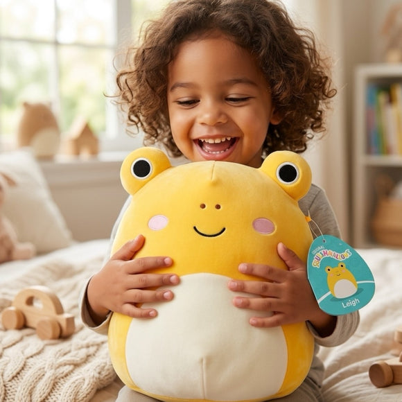 Squishmallows 12” Leigh Yellow Toad Plush | Ultra Soft Frog Stuffed Toy | Cute Squishy Cushion Gift for Kids & Collectors