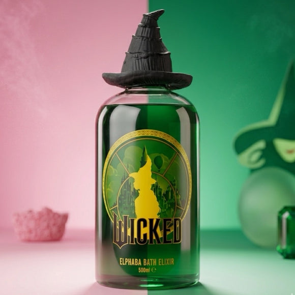 Wicked Elphaba Bath Elixir 500ml Limited Edition Collectible Bottle Witch Hat Cap