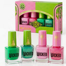 Wicked Nail Polish Collection Gift Set 4 Colours 2 Pink 2 Green Glossy Finish-1