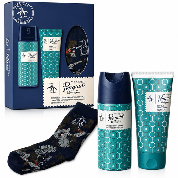 Original Penguin Mens Body Wash, Spray & Socks Father's Day Gift Set