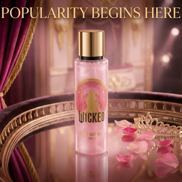 Wicked Glinda Shimmer Body Mist 200ml – Sweet Sparkling Glinda Perfume Mist, Long-Lasting Fragrance Body Splash with Shimmer, Collectible Gift for Women and Wicked Fans