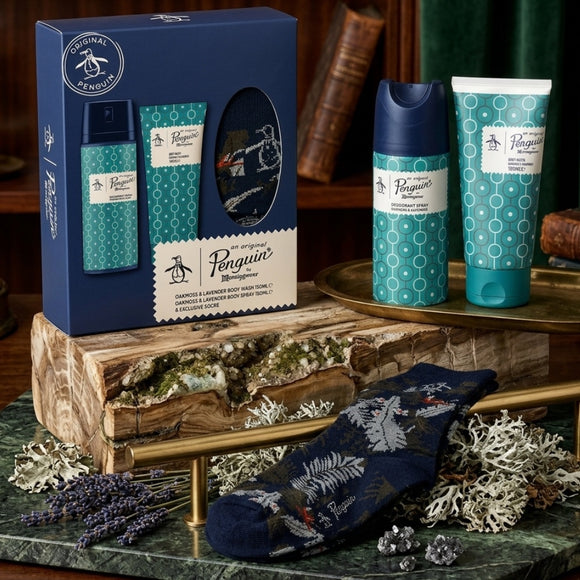 Original Penguin Mens Body Wash, Spray & Socks Father's Day Gift Set
