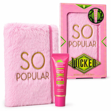 Wicked “So Popular” Gift Set – Pink Furry Notebook & Hand Balm