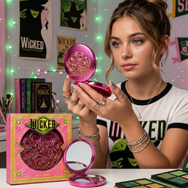 Official Wicked Compact Mirror Glinda Design | Pink Portable Makeup Mirror - 0