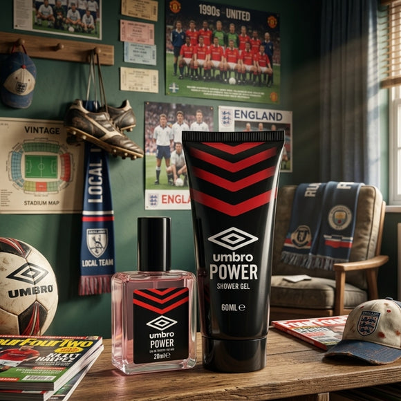 Umbro Power Mens Gift Set Eau De Toilette 20ml & Shower Gel 60ml | Fresh Sport Fragrance Grooming Set