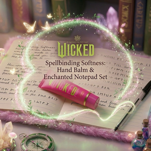 Wicked “So Popular” Gift Set – Pink Furry Notebook & Hand Balm