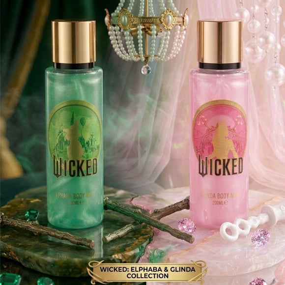 Wicked Body Mist Gift Set 2 x 200ml Glinda & Elphaba Shimmer Spray Perfume