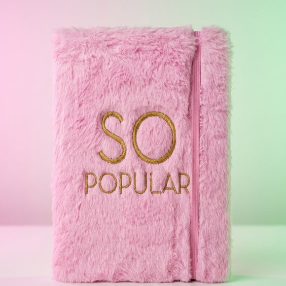 Wicked “So Popular” Gift Set – Pink Furry Notebook & Hand Balm