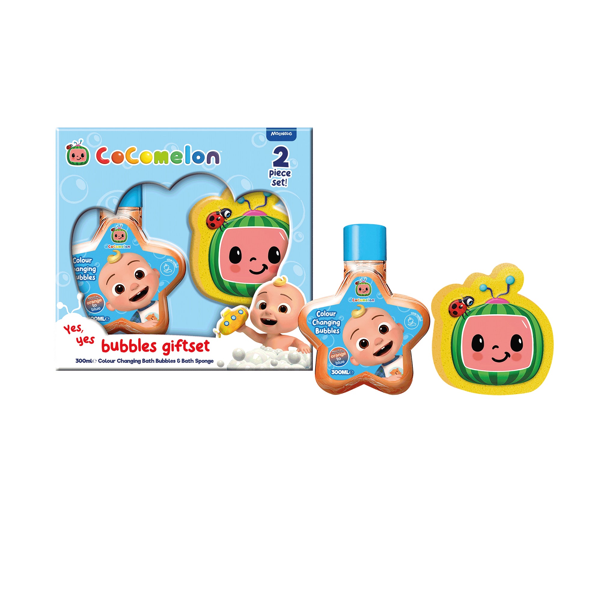 COCOMELON 350ML Bubble Bath, Bath Sponge Gift Set