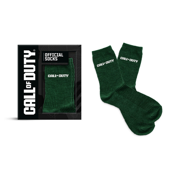 Call of Duty Official Green Crew Socks, Premium Ribbed Comfort, Cotton Blend