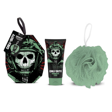 Call of Duty Shower Set, Gaming Themed Bath Gift Set with 150ml Shower Gel and Bath Pouf, Green