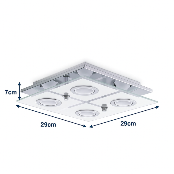 Eglo Ceiling Light 4 Spot CABO-C - GU10 Bulbs Included - IP20