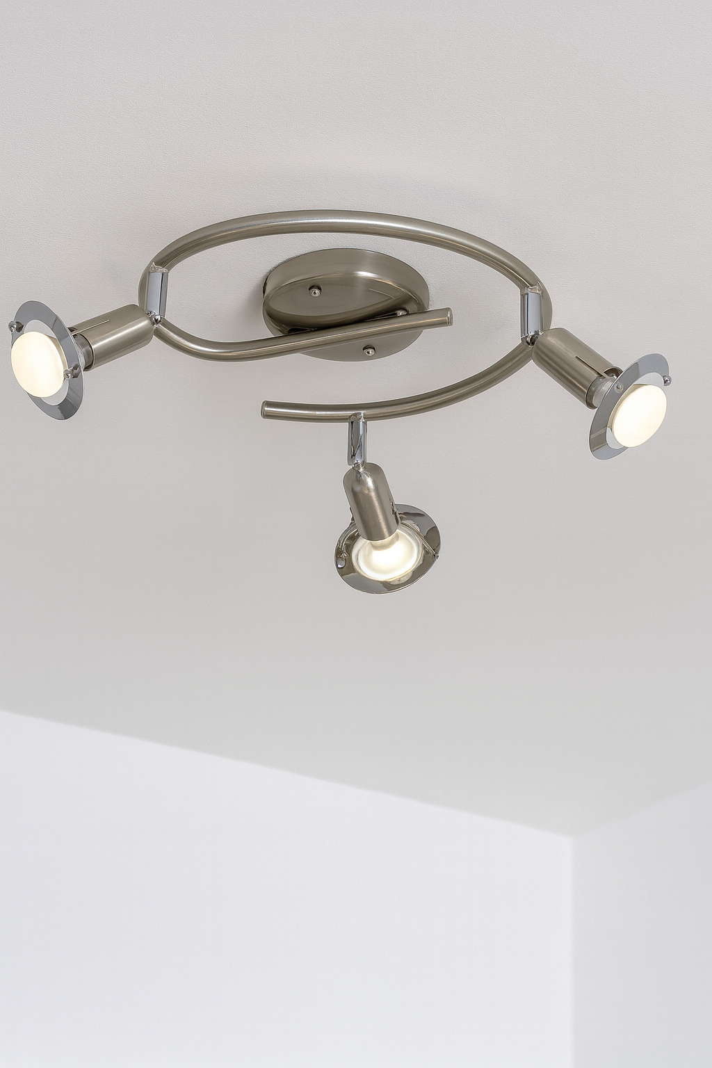 Eglo Darwin 3 Light Ceiling Spotlight Nickel Chrome - 0