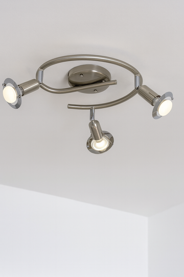 Eglo Darwin 3 Light Ceiling Spotlight Nickel Chrome - 0