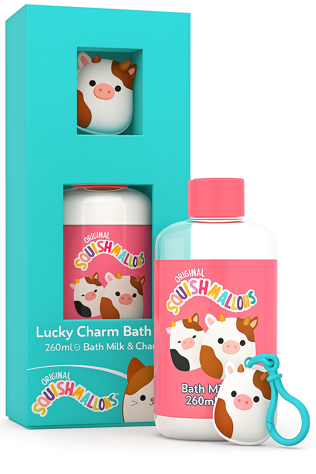 Squishmallows Lucky Charm Bath Set - Bubble Bath and Charm