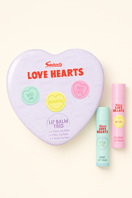 Swizzels Love Hearts Lip Balm Trio Perfect Gift Tin CHERRY, MINT & VANILLA - 0