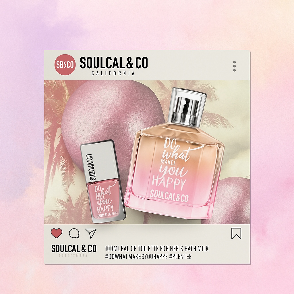 Soul Cal 100ML EAU DE Toilette, 90G Bath Bomb, 6ML Nail Polish