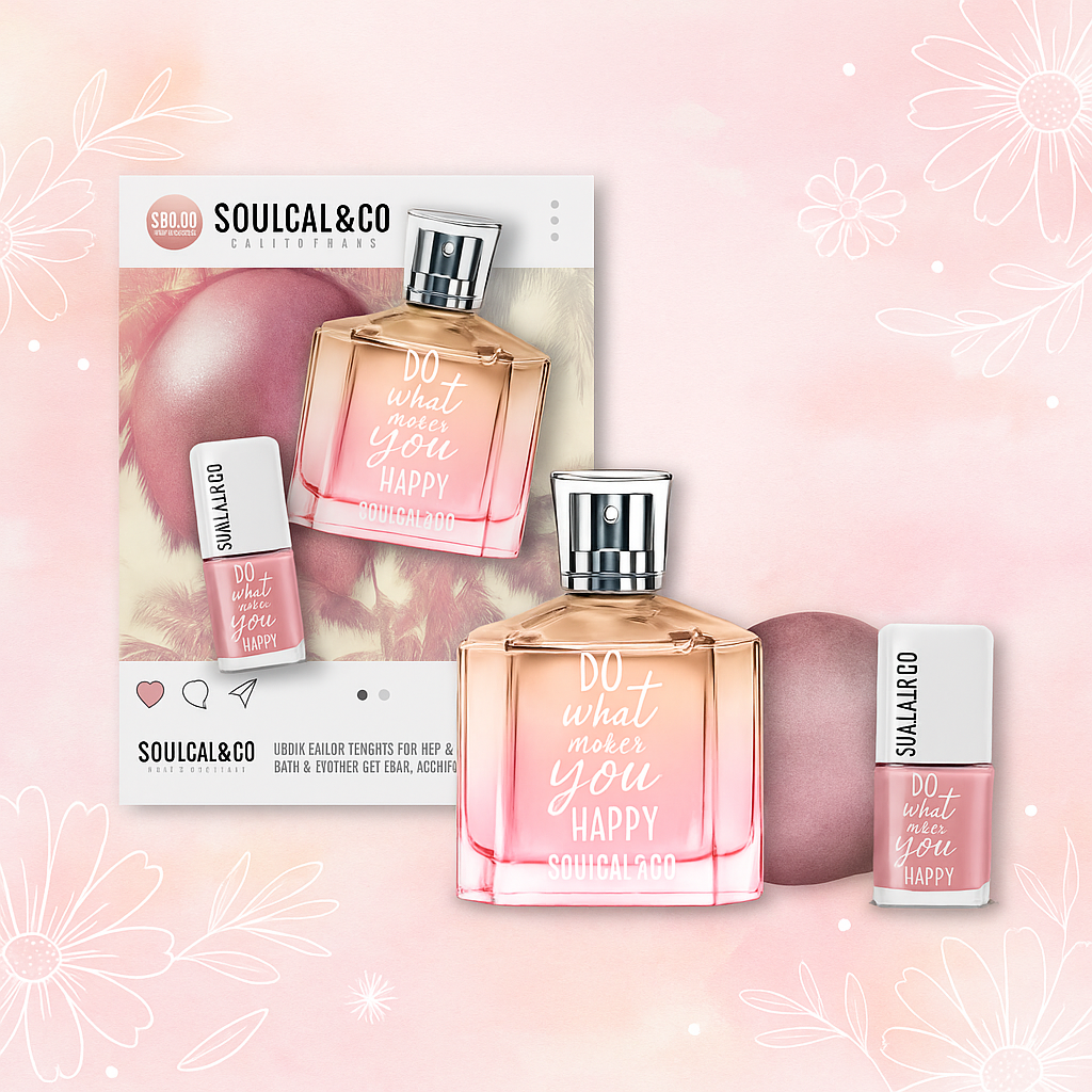 Soul Cal 100ML EAU DE Toilette, 90G Bath Bomb, 6ML Nail Polish