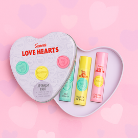 Swizzels Love Hearts Lip Balm Trio Perfect Gift Tin CHERRY, MINT & VANILLA