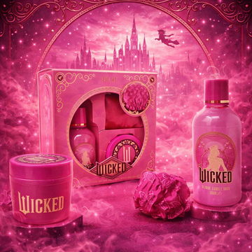 Wicked Glinda Bath Gift Set Pink Bubble Bath, Body Butter & Shower Cap - 0