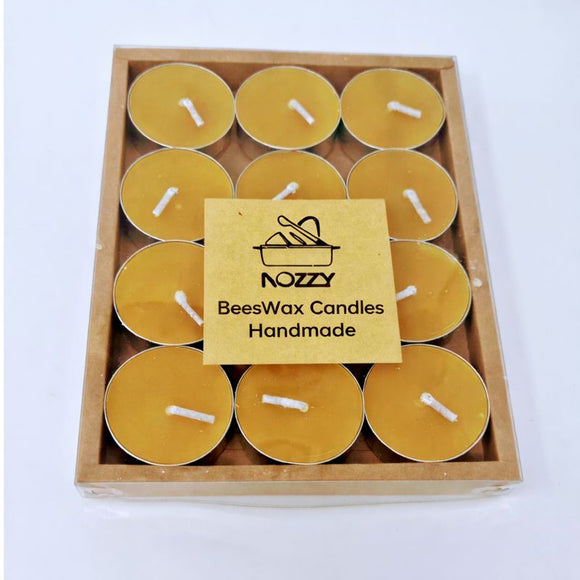 Handmade Beeswax Tea Light Candles Pack of 12