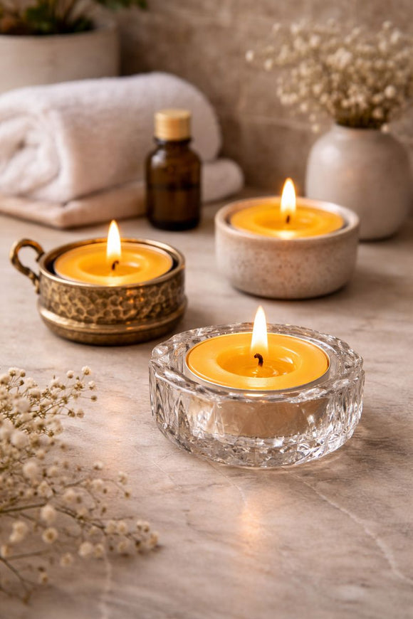 Handmade Beeswax Tea Light Candles Pack of 12