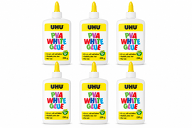 UHU PVA White Glue 6 Pack, 250g